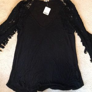 Black top with lace detail